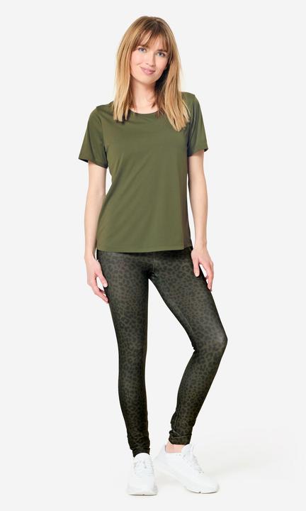 Image du produit Domyos T-shirt fitness manches courtes femme, vert kaki (XXL)