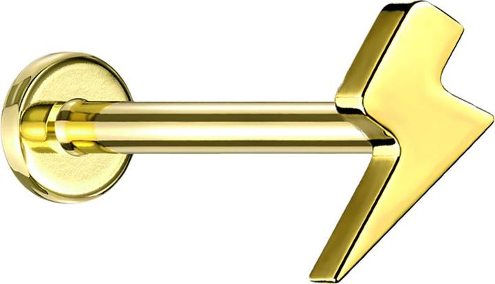 Immagine prodotto Star Piercing Micro Labret filetto interno placcato oro flash (senza ottone, Titanio G23)