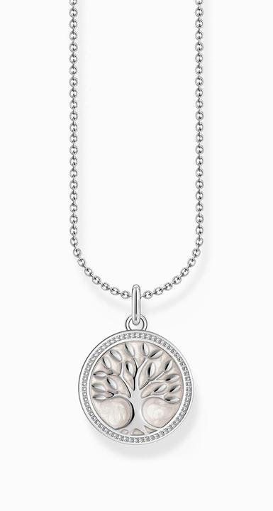 Immagine prodotto Thomas Sabo Collana con ciondolo albero dell'amore e smalto bianco in argento (Argento 925, Smalto, 38 cm)