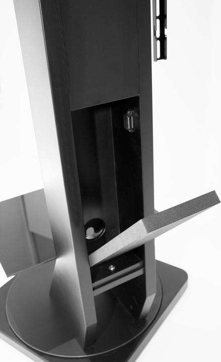 Produktbild Gisan TV Standfuss auf verdeckten Rädern, bis zu 75" und 55kg, höhenverstellbar und drehbar, schwarz (75", 55 kg)