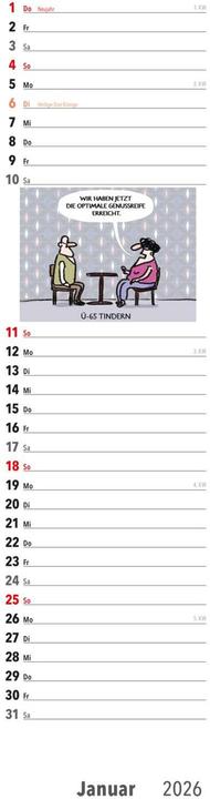 Actual product image Ruhestand Streifenkalender 2026: Monatskalender für die Wand (Hardcover, German)