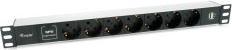 Produktbild equip Steckdosenleiste 1HE8fach Schuko16A, Kabl. si (7 x, CEE 7/7, 1.80 m)