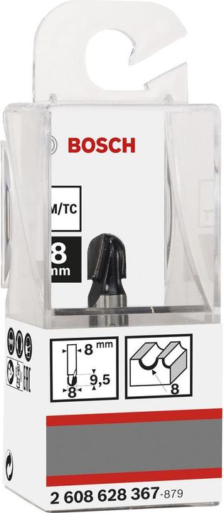 Produktbild Bosch Professional Zubehör Hohlkehlfräser, 8 mm, R1 4 mm, D 8 mm, L 9,2 mm, G 40 mm