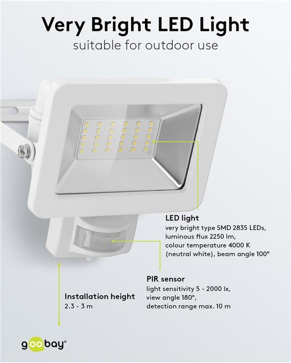 Produktbild Goobay LED-Aussenstrahler (2560 lm, IP44)