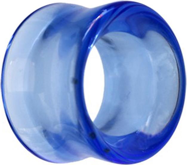 Star Piercing Flared Tunnel blau aus Glas (ohne Messing, Glas)