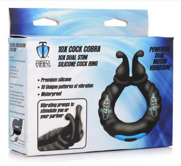 Actual product image Pipedream 10X Cobra Dual Stimulation Silicone Cock Ring (8.60 cm)