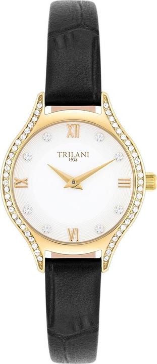 Trilani Damen Quarzuhr Echtleder Schwarz - 30492 (Analoguhr, 26 mm)