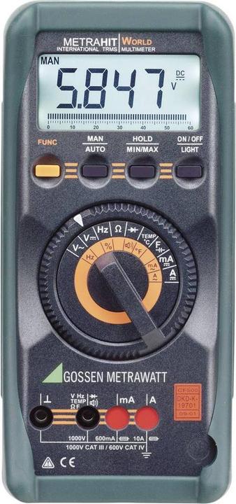 Gummischutzhülle · Messleitungen · Batterien · Bedienungsanleitung · DAkkS-Kalibrierschein.
