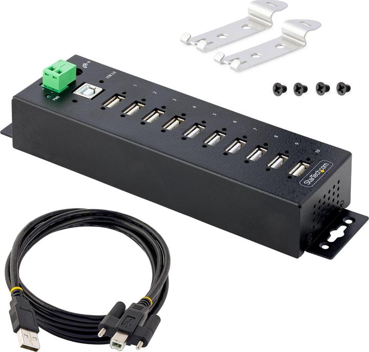 Produktbild StarTech INDUSTRIAL USB 2.0 HUB (USB-B, 10 Ports)