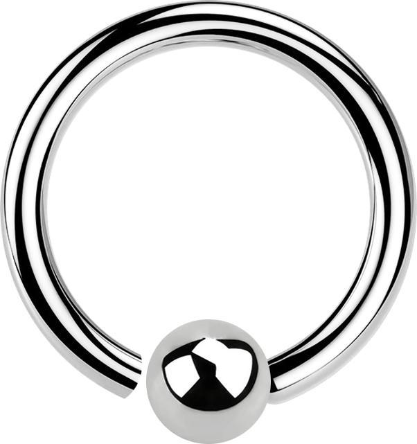 Star Piercing Micro Closure Ring silber mit Kugel einseitig fixiert (ohne Messing, Chirurgenstahl 316L)