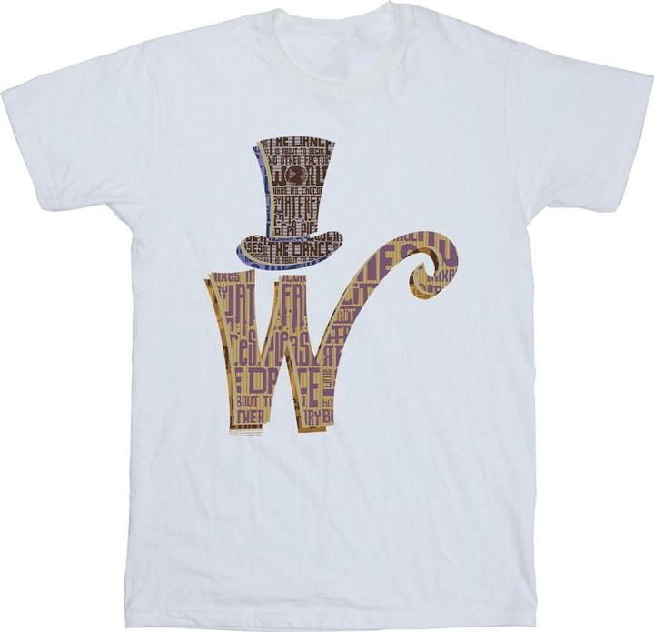 Willy Wonka & the Chocolate Factory W Logo Hat TShirt (L)