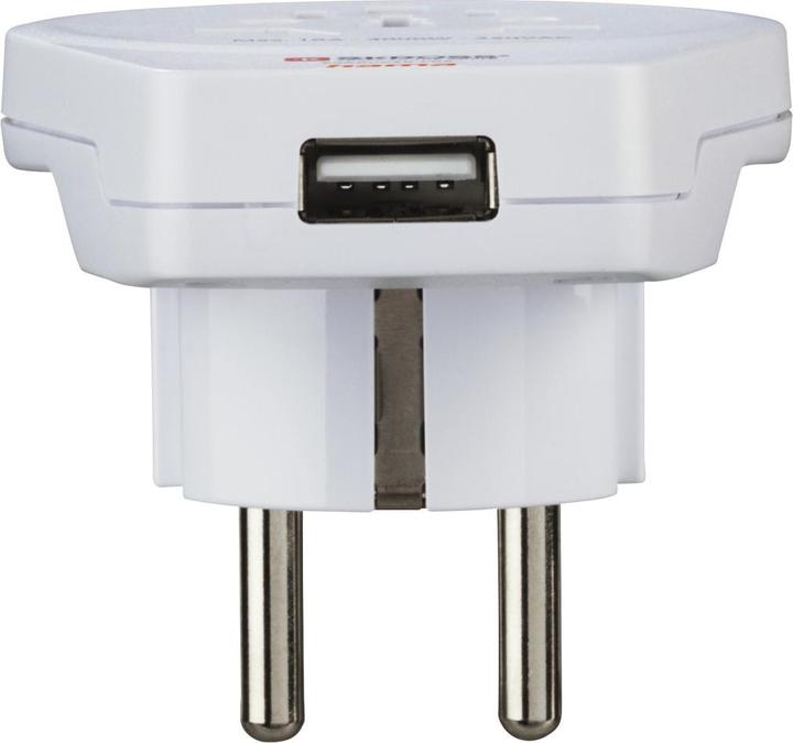 Image du produit Hama Adaptateur de voyage World to Europe USB pour appareils à 2 et 3 broches, 1x USB