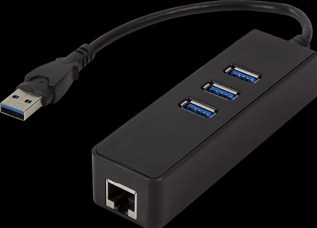 Produktbild LogiLink USB 3.0 3-Port-Hub mit Gigabit Ethernet UA0173A (USB-A, 1000 Ports)