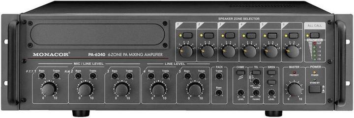 Monacor ELA amplifier PA-6240 240 W 6 zones (Amplifier)