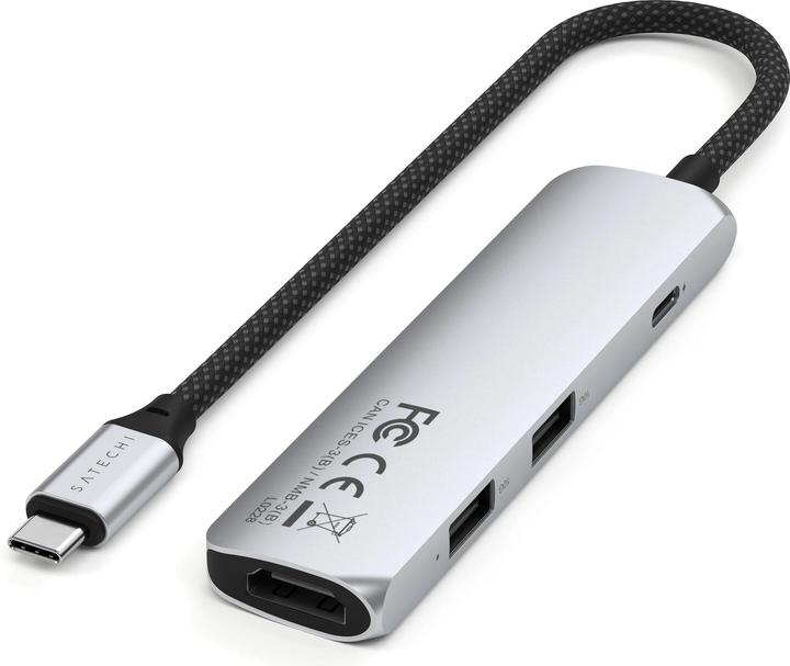 Immagine prodotto Satechi Hub multiplo Slim 4 argento (USB-C, 4 Porti)
