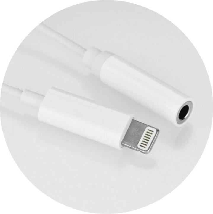 Produktbild No Name Adapter do APPLE Lightning na jack 3,5mm biały /white (żeński) AHFI bulk (Lightning, 3.5mm Buchse)