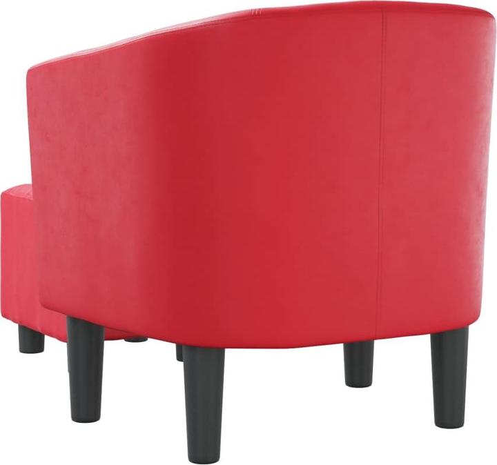 Produktbild VidaXL Clubsessel mit Fusshocker Rot Kunstleder,Farbe