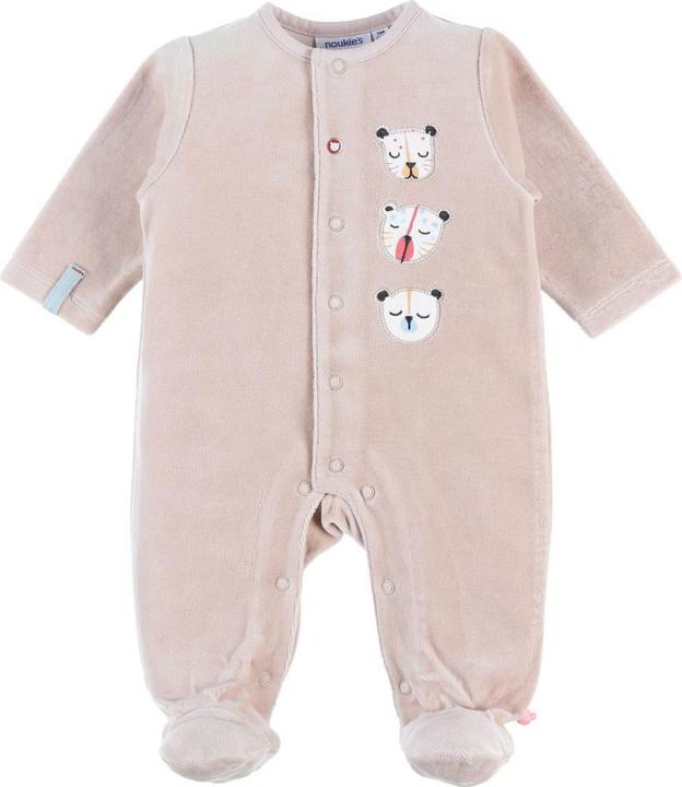 Noukies Dors-bien en velours avec têtes de tigre Beige Gr. 74 (74)