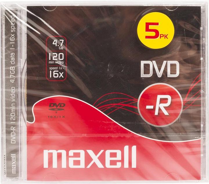 Maxell DVD-R 5 Pack Jewel Case 5mm 16x Speed (5 x)