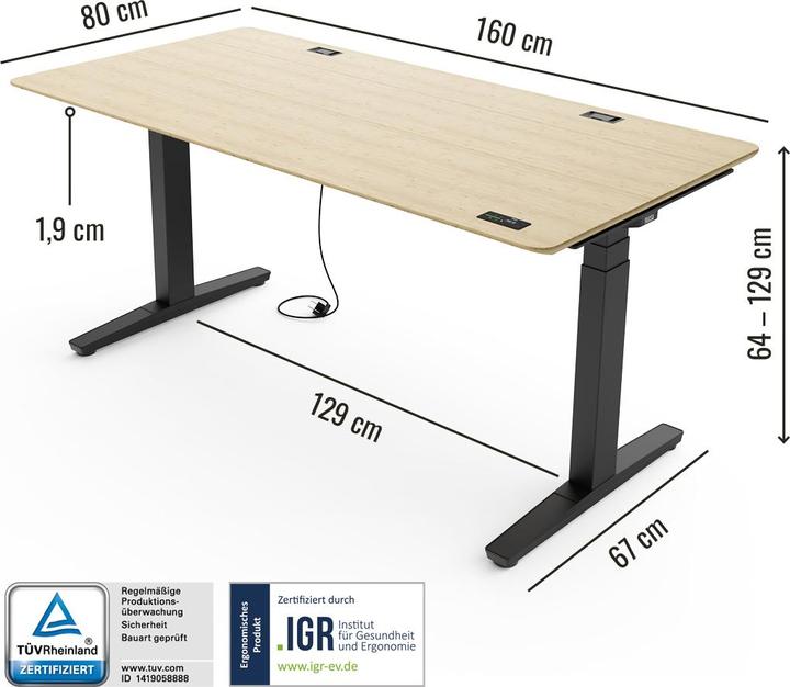 Image du produit Yaasa Desk Expert (160 x 80 cm)
