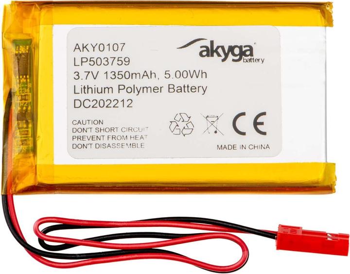 Akyga LP503759 Akkupack x Spezial-Akku LiPo 3.7 V 1350 mAh (3.70 V, 1350 mAh)
