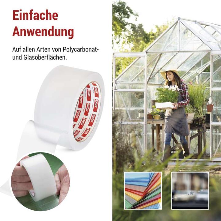 Image du produit Emos Ruban adhésif de réparation pour polycarbonate et verre, 25 m x 50 mm, transparent (50 mm)