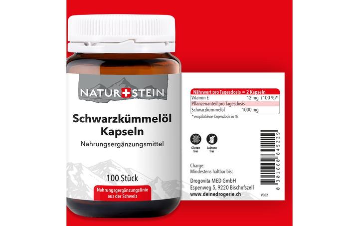 Produktbild Naturstein Schwarzkümmelöl (100 Stück, Kapseln, 173 g)