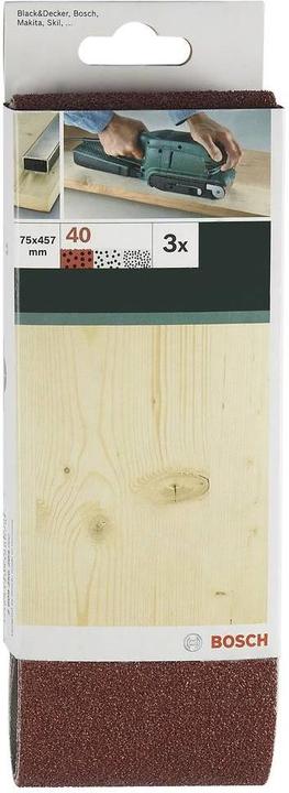 Produktbild Bosch Zubehör 3tlg. Schleifband-Set für Bandschleifer, rote Qualität K = 100 (100)