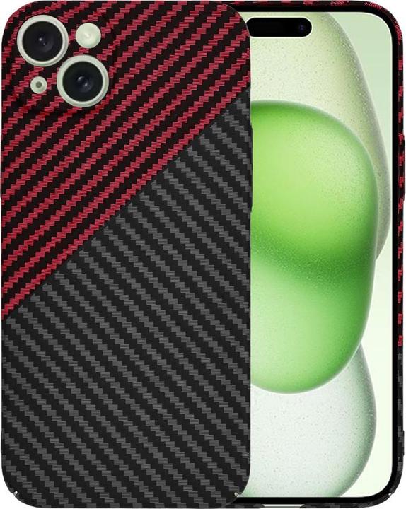 Image du produit Techsuit - Carbonite FiberShell - iPhone 15 Plus - Red Vortex (Apple iPhone 15 Plus)