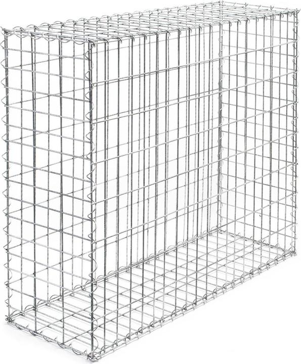 Produktbild Wiltec Gabione 100x80x30cm aus Drahtgitter Gabionenzaun Gabionenwand Steinkorb