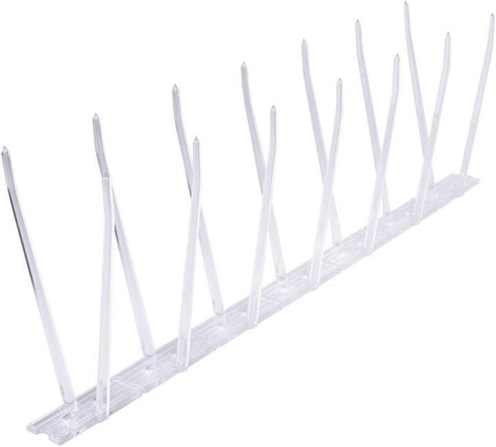 Produktbild Swissinno Taubenabwehrspikes transparentes Polycarbonat 300cm inkl. Silikonkleber