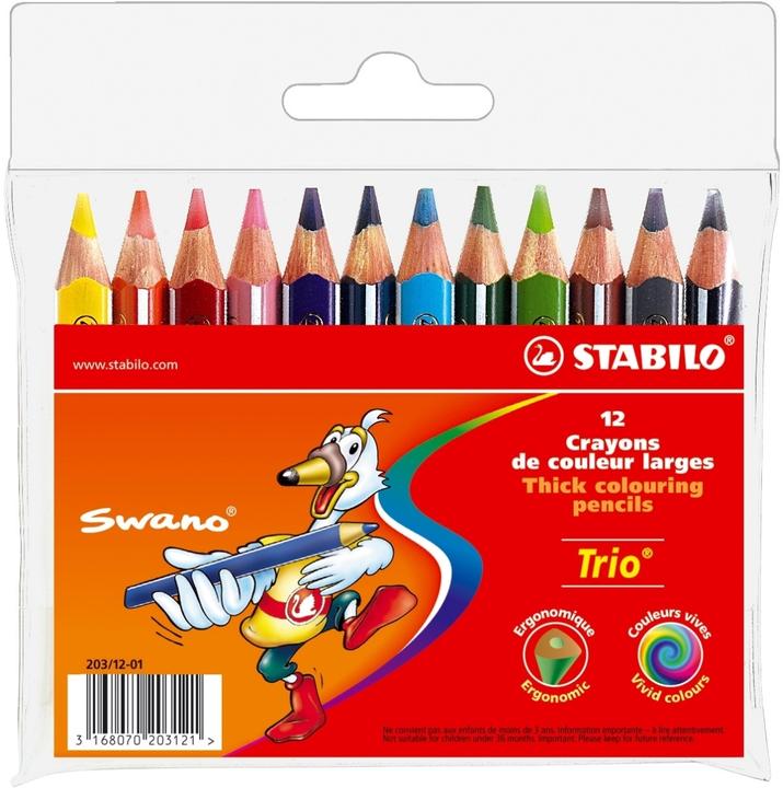 Actual product image STABILO Trio thick short triangular crayon (Multicoloured, 12 x)