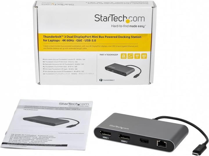 Image du produit StarTech TB3DKM2DPL (Thunderbolt, 4 Ports)