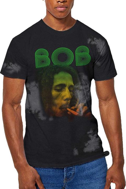 Bob Marley Unisex Adult Smoke Gradient Dip Dye T-Shirt