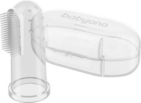 Babyono Fingerzahnbürste aus Silikon mit Box mit Box (Weich, 1 x)