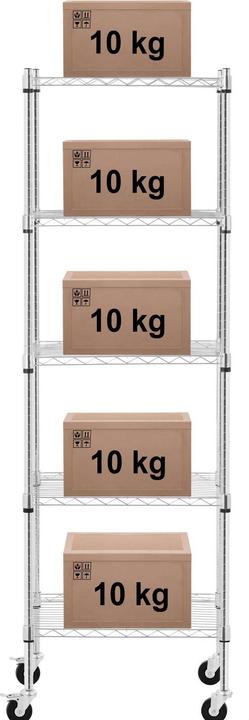 Produktbild Royal Catering Metallregal Standregal Steckregal Haushaltsregal Küchenwagen 4 Rollen 50 kg
