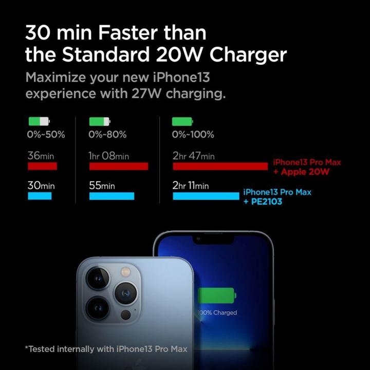 Actual product image Spigen Ładowarka sieciowa PE2103EU 27W ArcStation Network Czarna/Black ACH05607 (27 W)