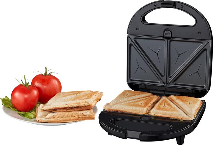 Produktbild Medion MD 19788 Sandwichmaker mit Wechselplatten Sandwich Waffel Panini schwarz