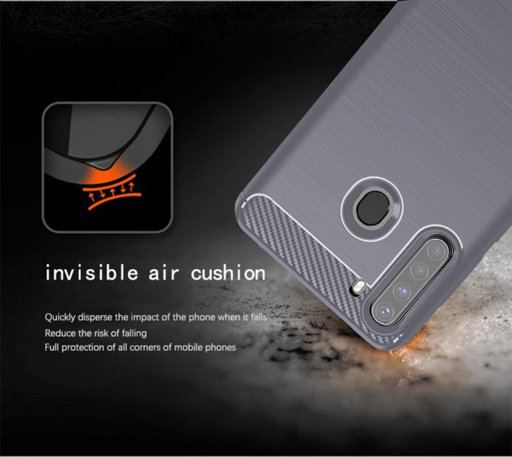Image du produit Cadorabo TPU Ultra Slim carbon edelstahl Combi Cover (Samsung Galaxy A21)