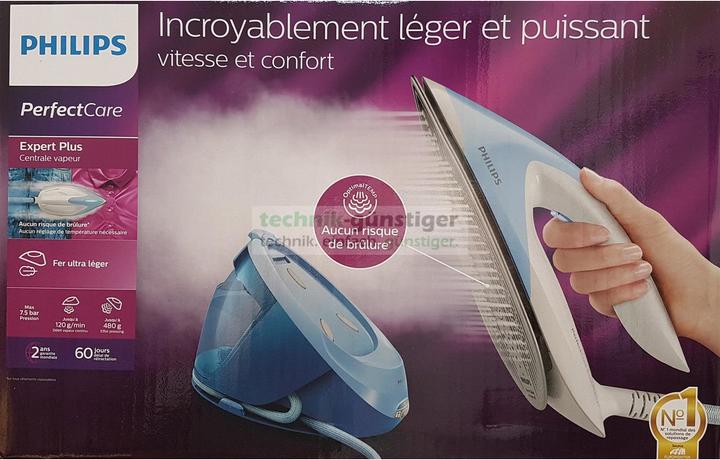 Produktbild Philips GC8942/20 PerfectCare Expert Plus Dampfbügelstation, blau/weiss (2100 W, 480 g/min)