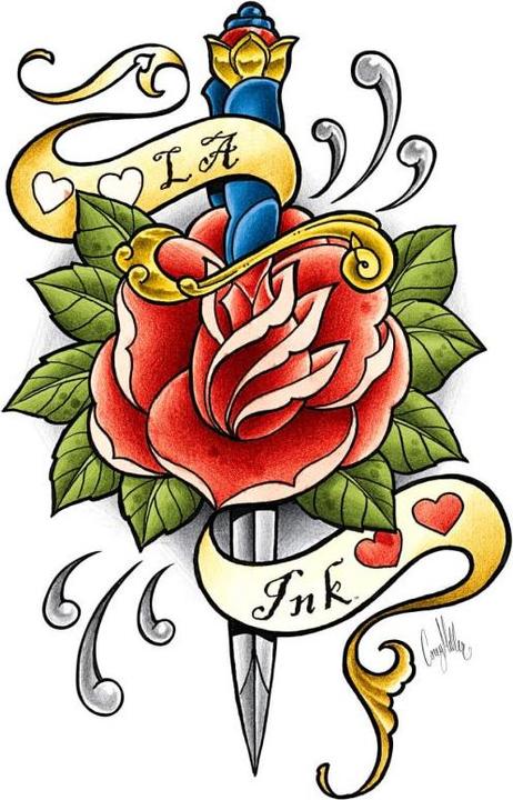 Image du produit LA Ink Poignard à la rose (55 x 80 cm)