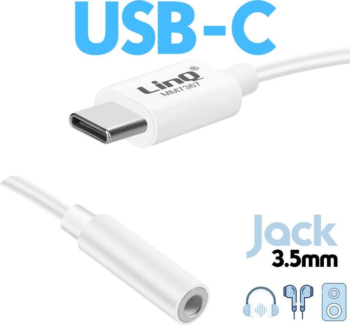 Actual product image LinQ USB-C / 3.5mm jack adapter (USB Type C, 3.5mm socket)