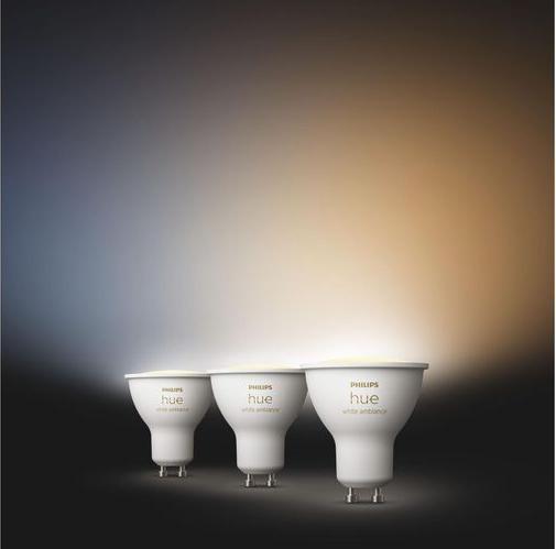 Produktbild Philips Hue White Ambiance (GU10, 4.20 W, 350 lm, 3 x, E)