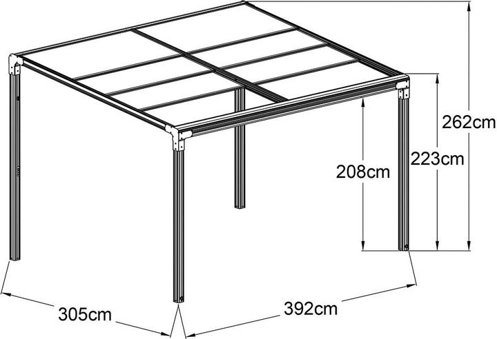 Produktbild Floraworld Pergola Air4 Pfosten400 x 300 x 200/254 cmBeschaff ungsartikel (400 cm, 300 cm)