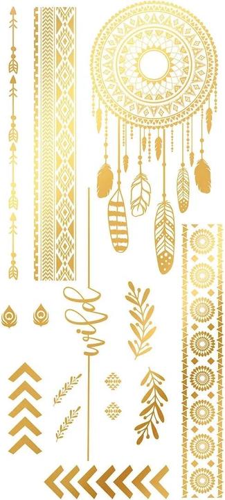 Actual product image Fiesta Golden sticker tattoos Hippie