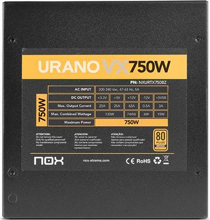Immagine prodotto Nox Urano VX Bronze Edition Alimentatore 750 W 20+4 pin ATX ATX Nero (750 W)