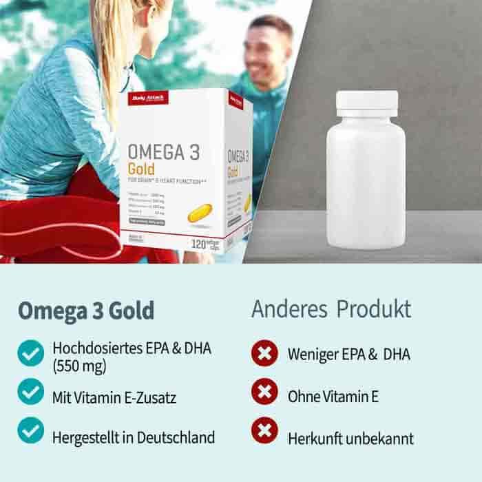 Produktbild Body Attack Omega 3 Gold (120 Stück, Kapseln, 160 g)