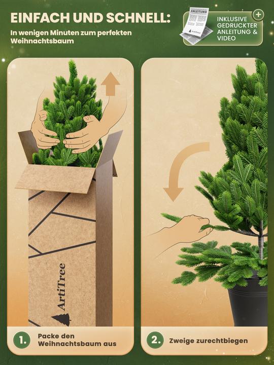 Produktbild Artitree Weihnachtsbaum 40 cm im Topf mit integrierter Lichterkette (40 cm)