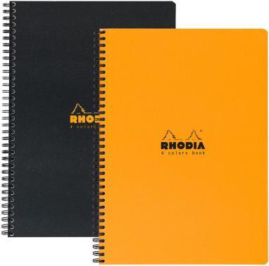 Actual product image Rhodia 4 Colors Book (A4+, Checked, Soft cover)