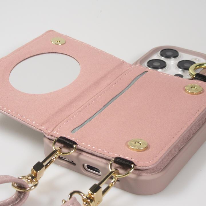 Image du produit PhoneLook Coque Cuir matelassé avec miroir et compartiment carte inclus grande lanière amovible (Apple iPhone 15 Pro Max)